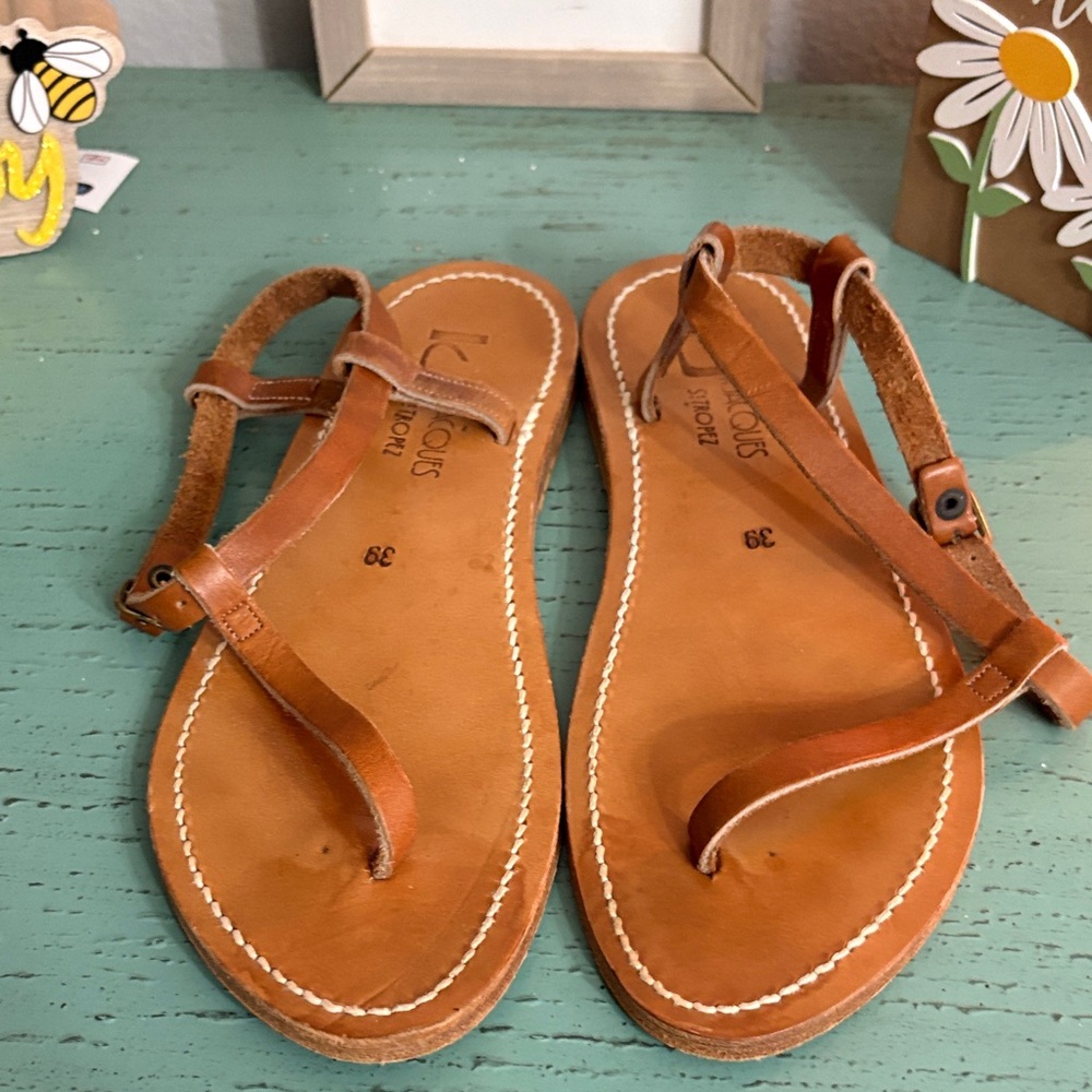 K.Jacques Tan Leather Sandals